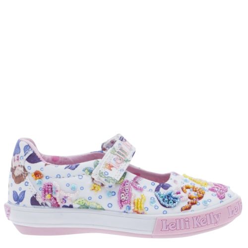 Girls White Mermaid Dolly Shoes (25-33EUR) 25559 by Lelli Kelly from Hurleys