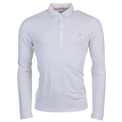 Mens Chalk Marl Merriweather L/s Polo Shirt 72194 by Farah from Hurleys