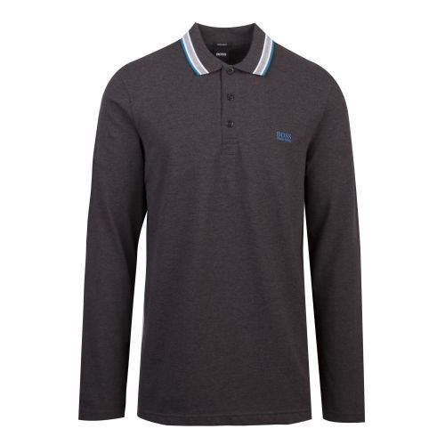 Athleisure Mens Charcoal Plisy Tipped Regular Fit L/s Polo Shirt 55052 by BOSS from Hurleys