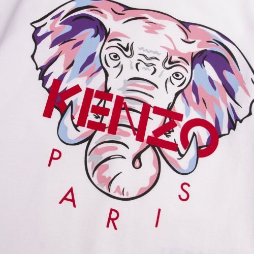 Kenzo Girls White Karina Bis Elephant L/s T Shirt 75594 by Kenzo from Hurleys