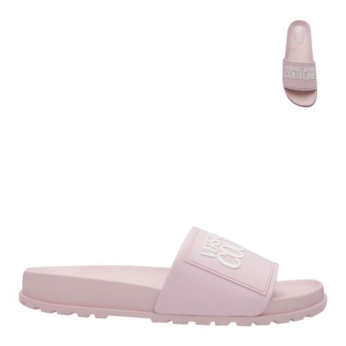 Womens Pink Branded Logo Slides 85939 by Versace Jeans Couture from Hurleys