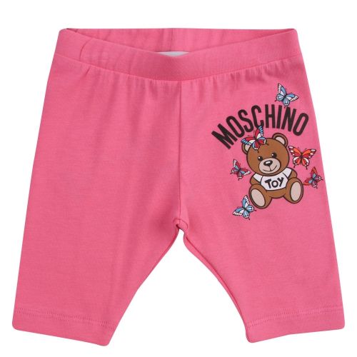 Baby Dark Pink Toy Butterfly Leggings 58496 by Moschino from Hurleys