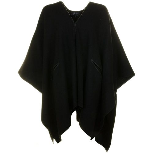 Womens Black Trim Detail Knitted Cape 58975 by Armani Jeans from Hurleys