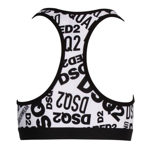 Womens Black/White Printed Logo Sports Bra 80064 by Dsquared2 from Hurleys