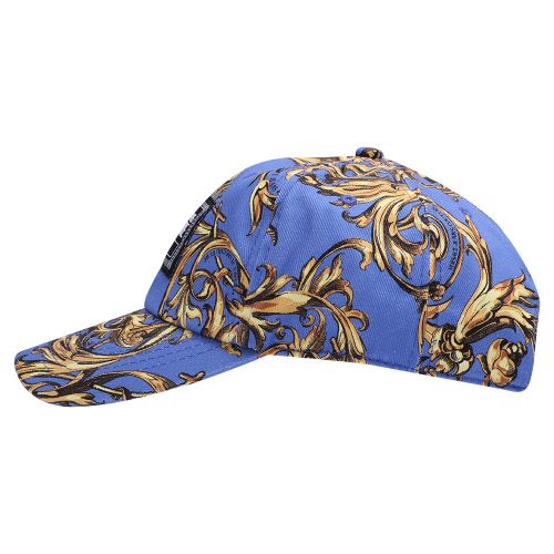 Mens Blue Gold Baroque Garland Print Cap 105781 by Versace Jeans Couture from Hurleys