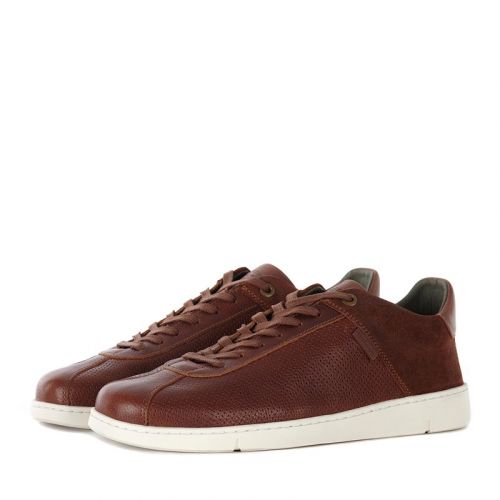 Mens Cognac Bushtail Leather Trainers 102186 by Barbour from Hurleys