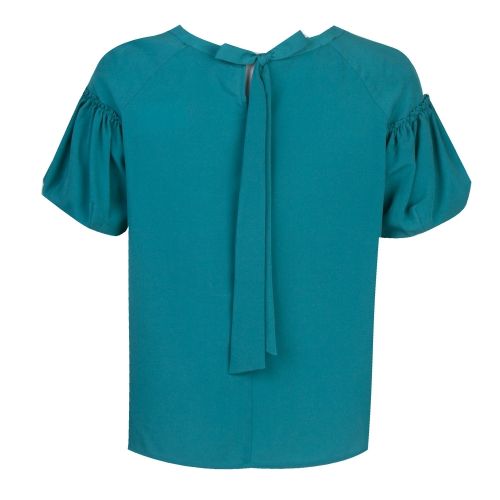 Womens Teal Blast Crepe Light Puff Sleeve Top 35966 by French Connection from Hurleys
