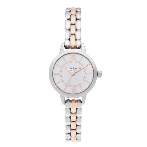 Womens Silver/Rose Gold Mini Wonderland Bracelet Watch 59447 by Olivia Burton from Hurleys