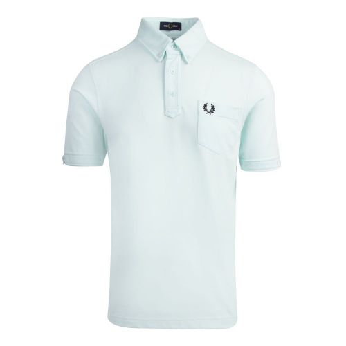 Mens Brighton Blue Button Down Collar S/s Polo Shirt 83517 by Fred Perry from Hurleys