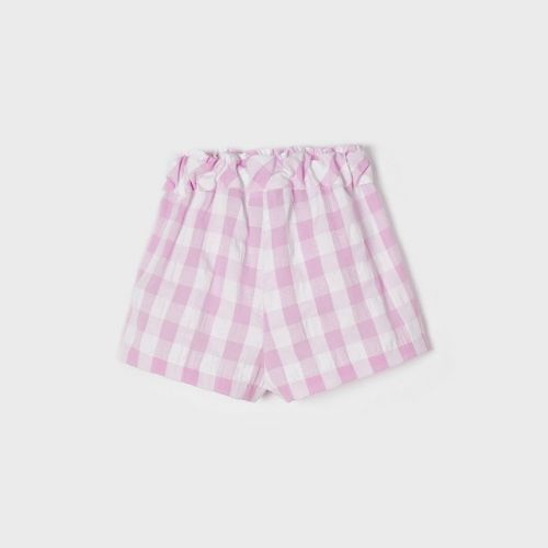 Girls Mauve Gingham Shorts 102529 by Mayoral from Hurleys