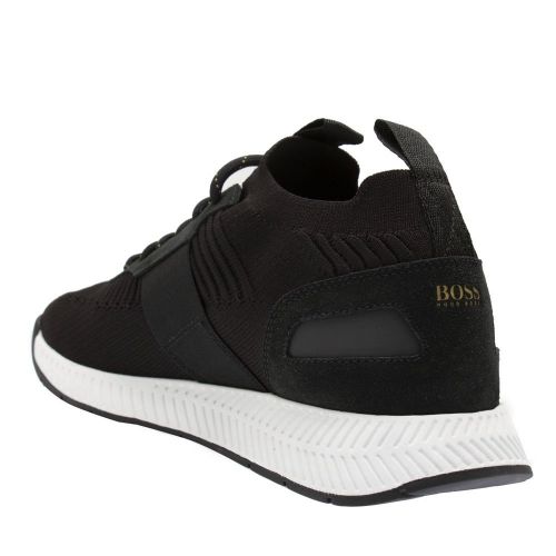 Mens Black/Gold Titanium_Runn Knit Trainers 83468 by BOSS from Hurleys