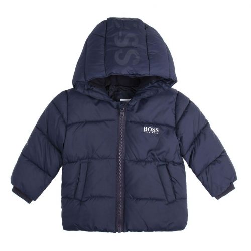 Toddler Navy Logo Hooded Padded Jacket 91699 by BOSS from Hurleys