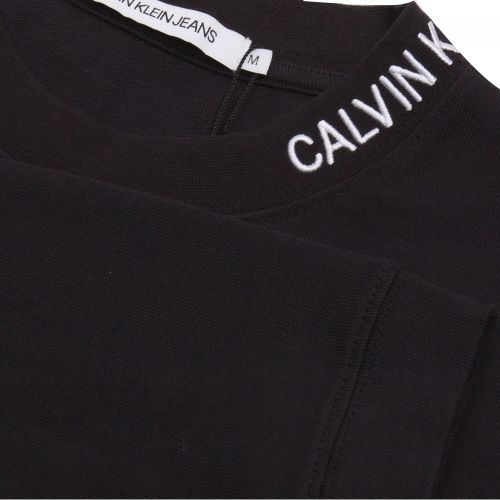 Womens Black Embroidered Neck L/s T Shirt 28918 by Calvin Klein from Hurleys