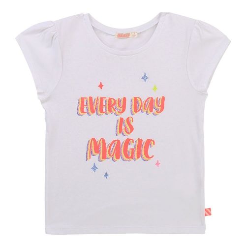 Girls White Every Day Is Magic S/s T Shirt 85119 by Billieblush from Hurleys