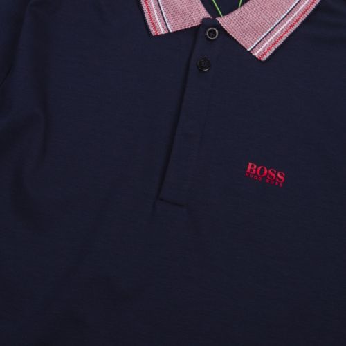Athleisure Mens Navy Paddy 1 Tipped Regular Fit S/s Polo Shirt 57046 by BOSS from Hurleys