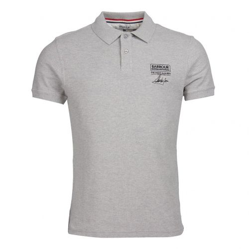 Mens Grey Marl Chad Pique S/s Polo Shirt 75455 by Barbour Steve McQueen Collection from Hurleys
