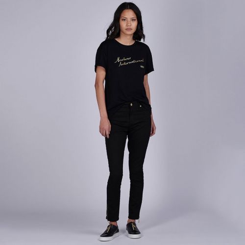 Womens Black Cadwell S/s T Shirt 76783 by Barbour International from Hurleys