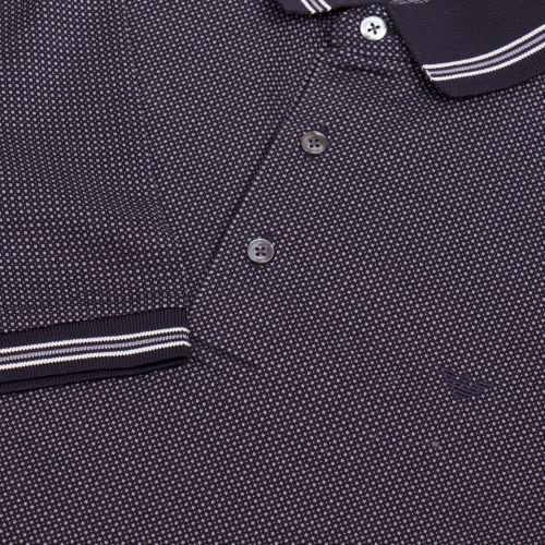 Mens Navy Tipped Textured S/s Polo Shirt 29148 by Emporio Armani from Hurleys