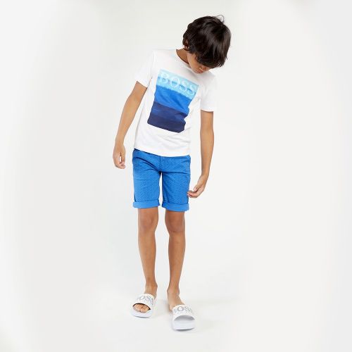 Boys White Gradient Graphic S/s T Shirt 84559 by BOSS from Hurleys