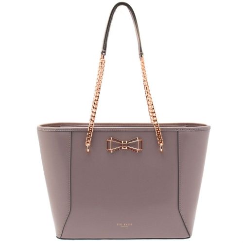 Womens Mid Purple Jalie Geometric Bow Leather Shopper Bag 63027 by Ted Baker from Hurleys