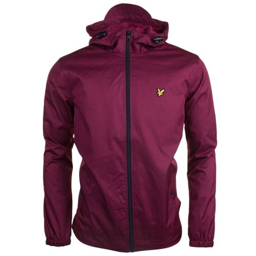 Mens Claret Marl Zip Through Hooded Jacket 15305 by Lyle & Scott from Hurleys