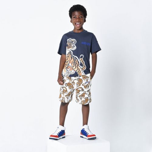 Boys Charcoal Grey Large Tiger S/s T Shirt 105229 by Kenzo from Hurleys