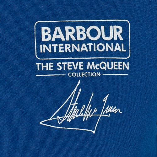 Mens Dark Petrol Signature S/s T Shirt 83062 by Barbour Steve McQueen Collection from Hurleys