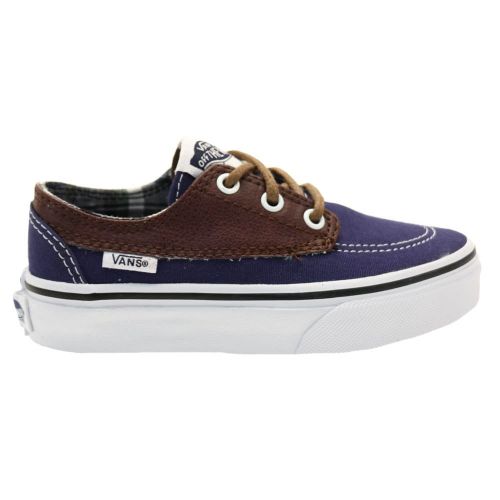 Kids Estate Blue & Soil Brigata Leather Plaid Trainers (10-3) 54162 by Vans from Hurleys