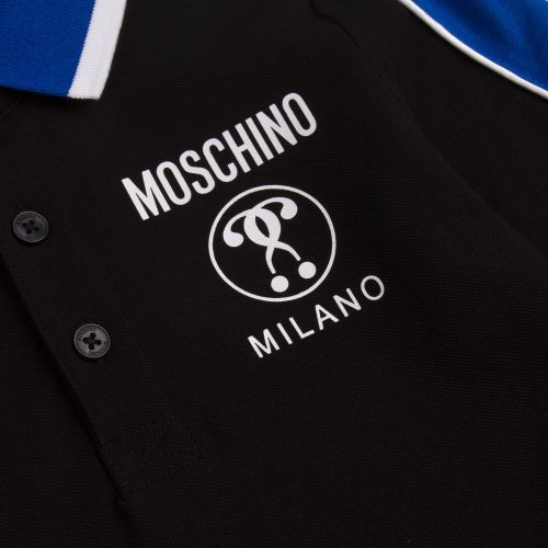 Boys Black/Blue Branded L/s Polo Shirt 76486 by Moschino from Hurleys