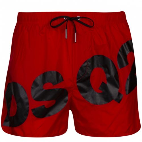 Mens Red/Black Big Logo Boxer Swim Shorts 41380 by Dsquared2 from Hurleys