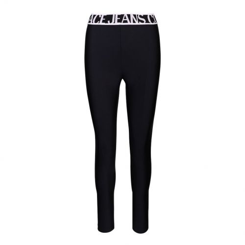 Womens Black Branded Waist Leggings 101143 by Versace Jeans Couture from Hurleys