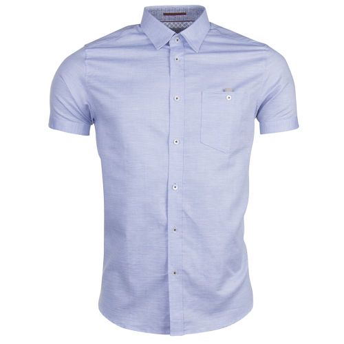 Mens Blue Palpin Linen S/s Shirt 72116 by Ted Baker from Hurleys