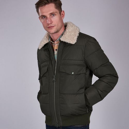 Mens Sage Java Quilted Jacket 79280 by Barbour Steve McQueen Collection from Hurleys