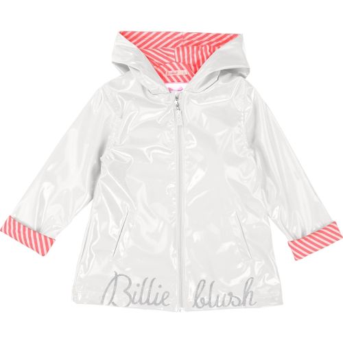 Girls Ivory High Shine Branded Raincoat 36556 by Billieblush from Hurleys