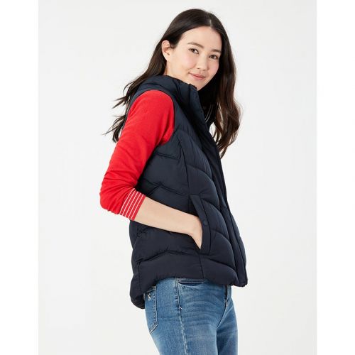 Womens Marine Navy Corsham Chevron Hooded Gilet 98991 by Joules from Hurleys