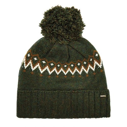 Mens Olive Connolly Fair Isle Beanie Hat 99343 by Dubarry from Hurleys