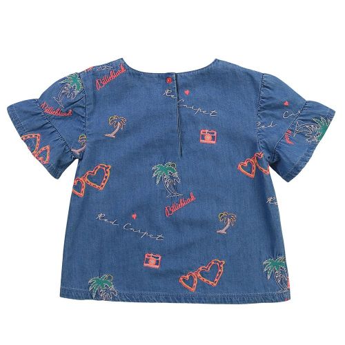 Girls Blue Chambray Palm Top 85136 by Billieblush from Hurleys