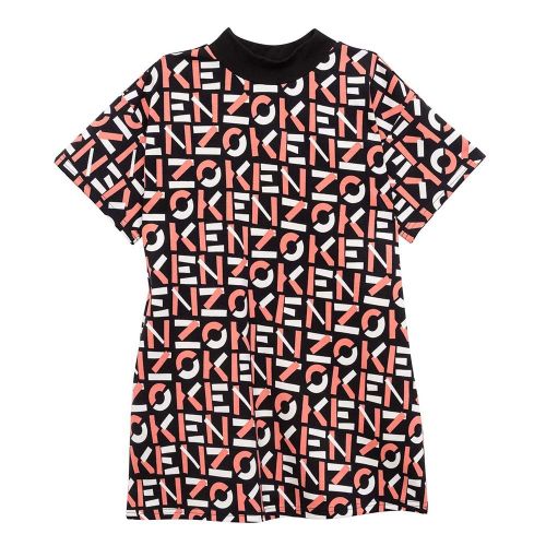 Girls Black Logo Print Dress 91731 by Kenzo from Hurleys