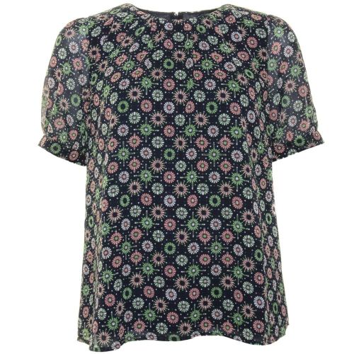 Womens Mineral Green Multi Medina Tile Sheer Top 39733 by French Connection from Hurleys
