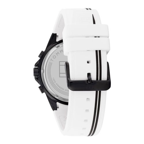 Mens White/Black Aiden Silicone Strap Watch 94810 by Tommy Hilfiger from Hurleys