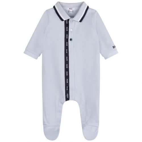 Baby Pale Blue Logo Trim Babygrow 104628 by BOSS from Hurleys