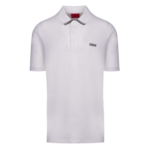 Mens White Dyler193 Tipped S/s Polo Shirt 42666 by HUGO from Hurleys