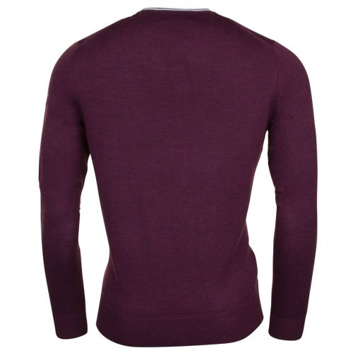 Mens Mahogany Marl Crew Neck Knitted Jumper 14816 by Fred Perry from Hurleys