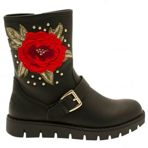 Girls Black Matilde Rose Boots (28-37) 17111 by Lelli Kelly from Hurleys