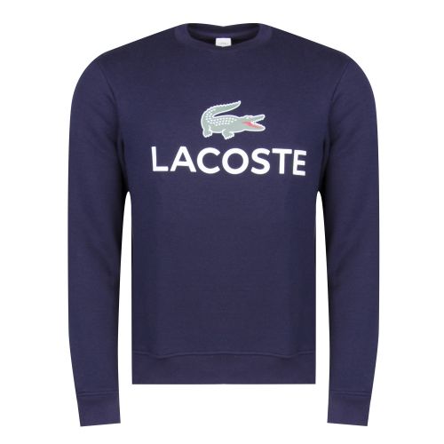Mens Navy Big Logo Crew Sweat Top 31016 by Lacoste from Hurleys
