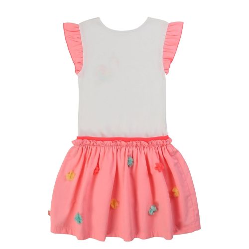 Girls White/Pink Flamingo Cone Dress 55743 by Billieblush from Hurleys