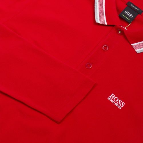 Mens Red Athleisure Plisy Reg L/s Polo Shirt 32053 by BOSS from Hurleys
