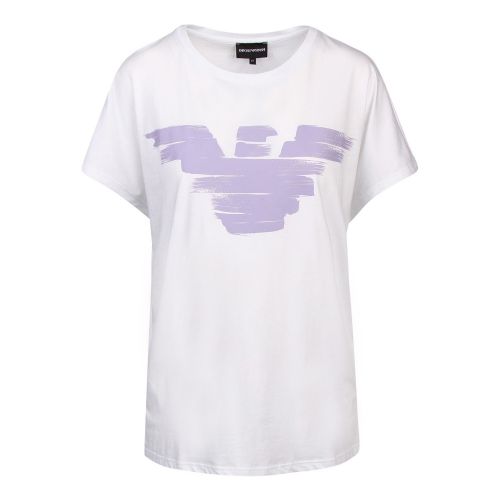 Womens White Painted Eagle S/s T Shirt 48004 by Emporio Armani from Hurleys