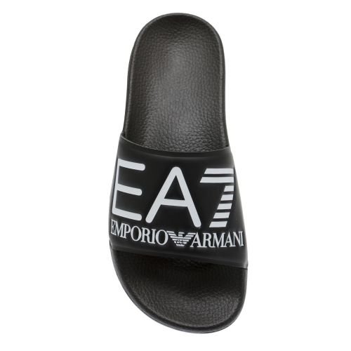 Boys Black Visibility Logo Slides (34-39) 38107 by EA7 from Hurleys