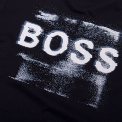 Casual Mens Dark Blue Tlogo Graphic S/s T Shirt 93885 by BOSS from Hurleys
